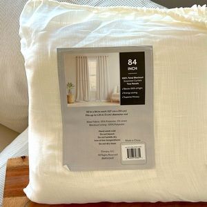 NWT. 50” X 84” 100% Total Blackout Grommet Curtain. Two panels. Ivory color.